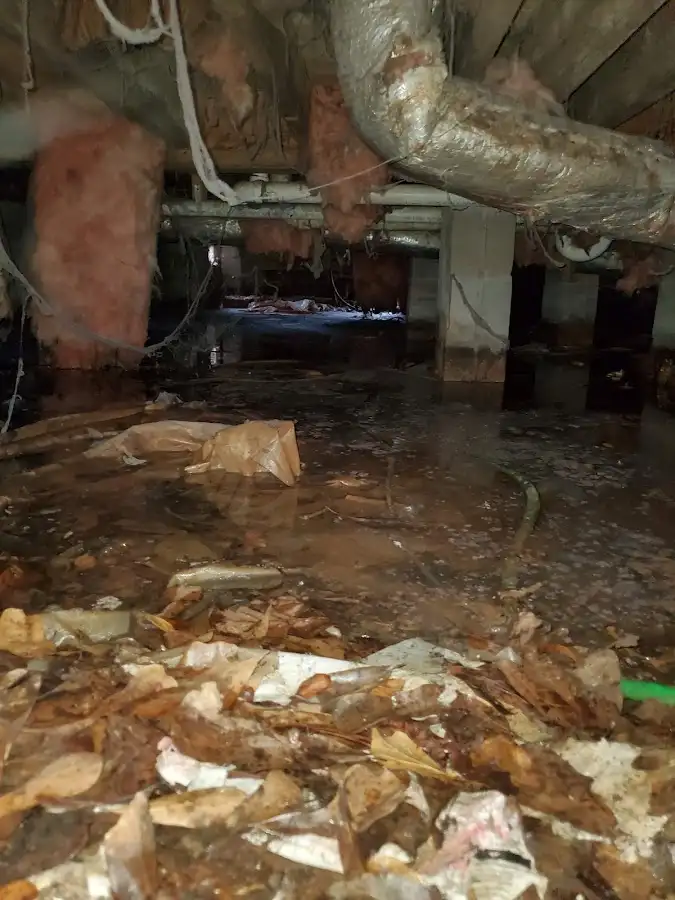 Crawl space flood assessment for Commercial Water Damage Restoration in Forest City