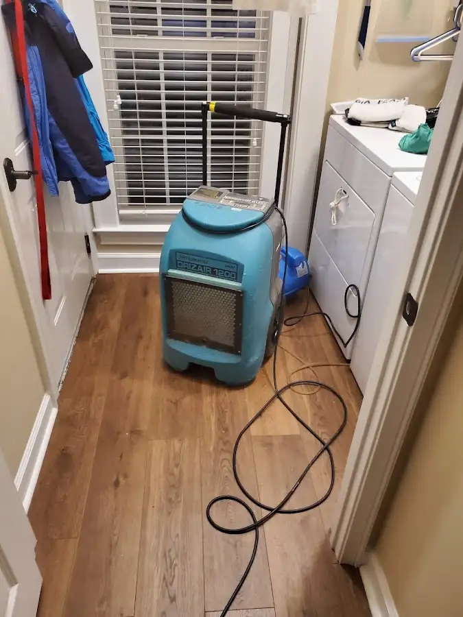 Commercial dehumidifier deployed for Flood Damage Cleanup in Forest City